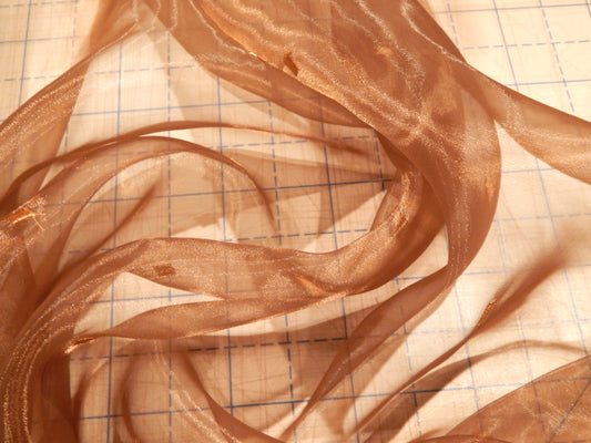 Brown Squares Organza