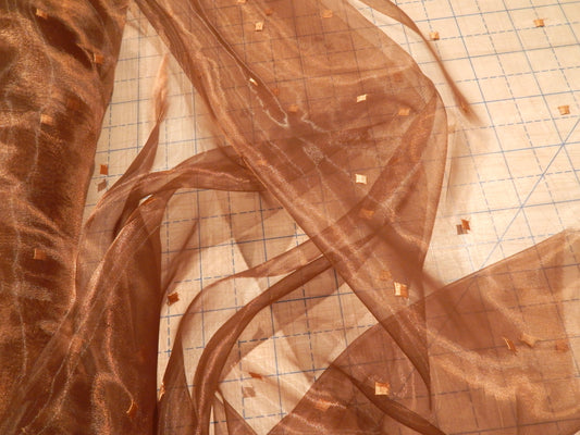 Brown Squares Organza