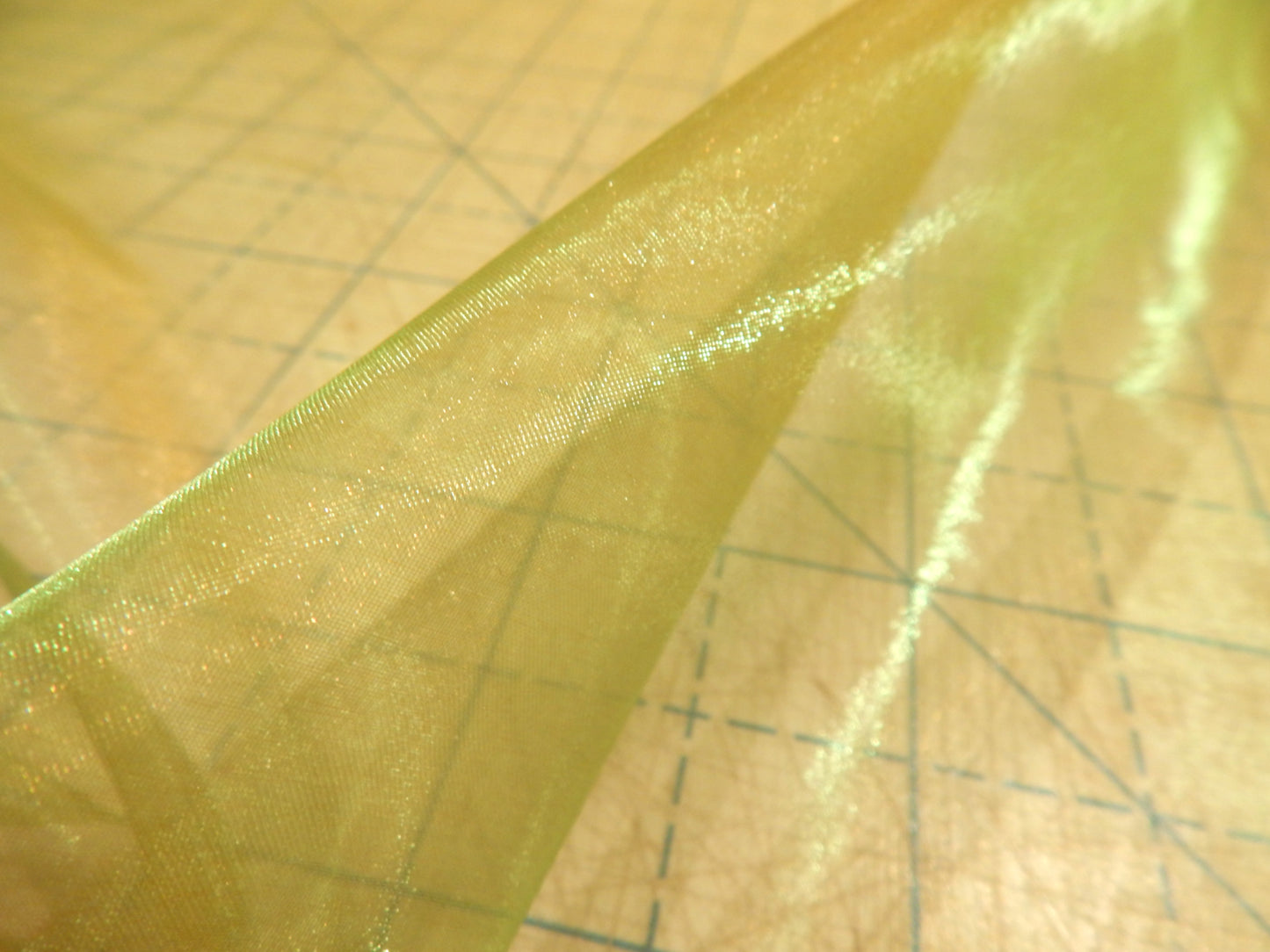 Iridescent Apple Green Organza