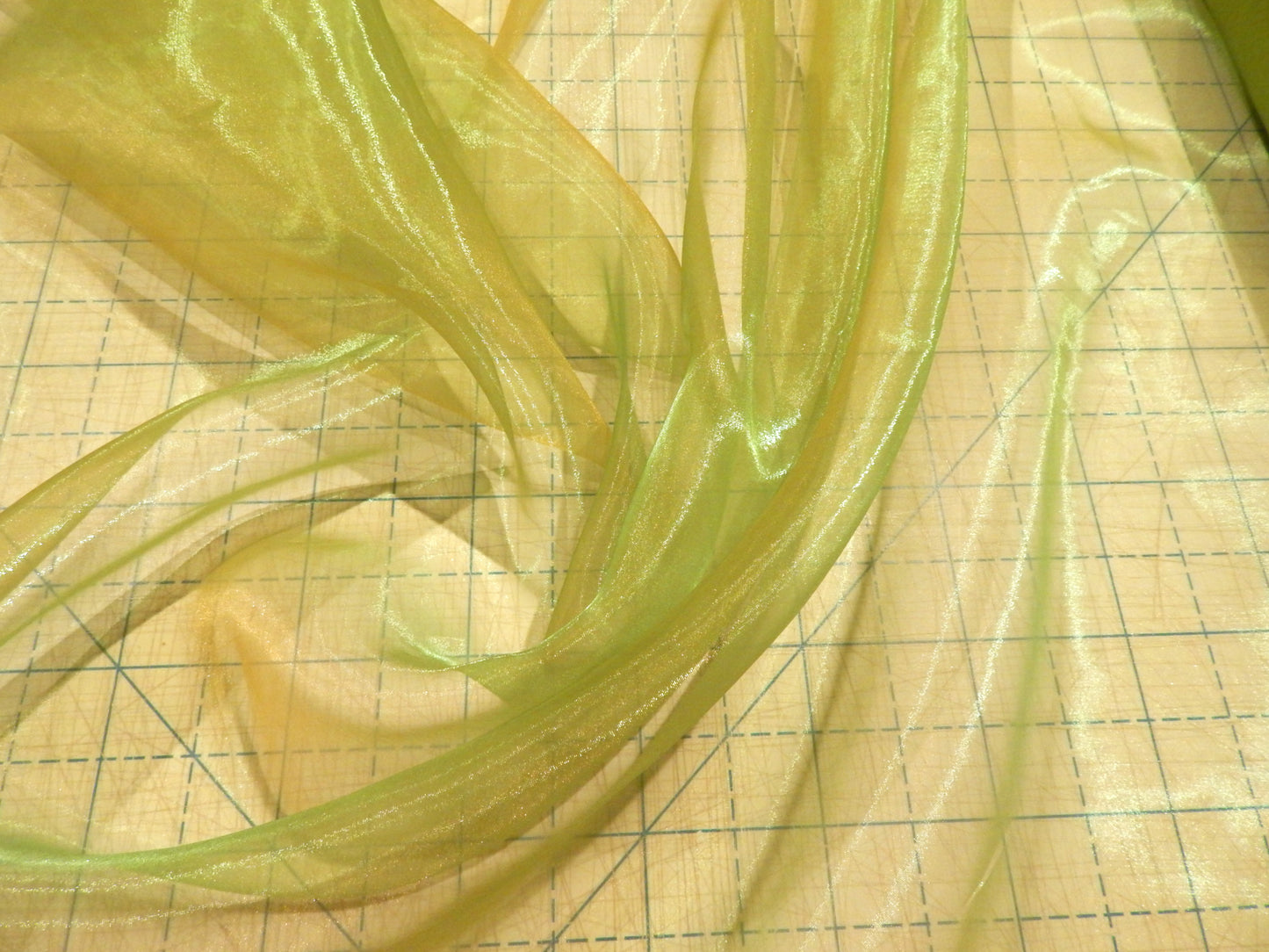Iridescent Apple Green Organza