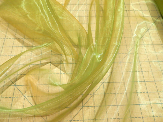 Iridescent Apple Green Organza