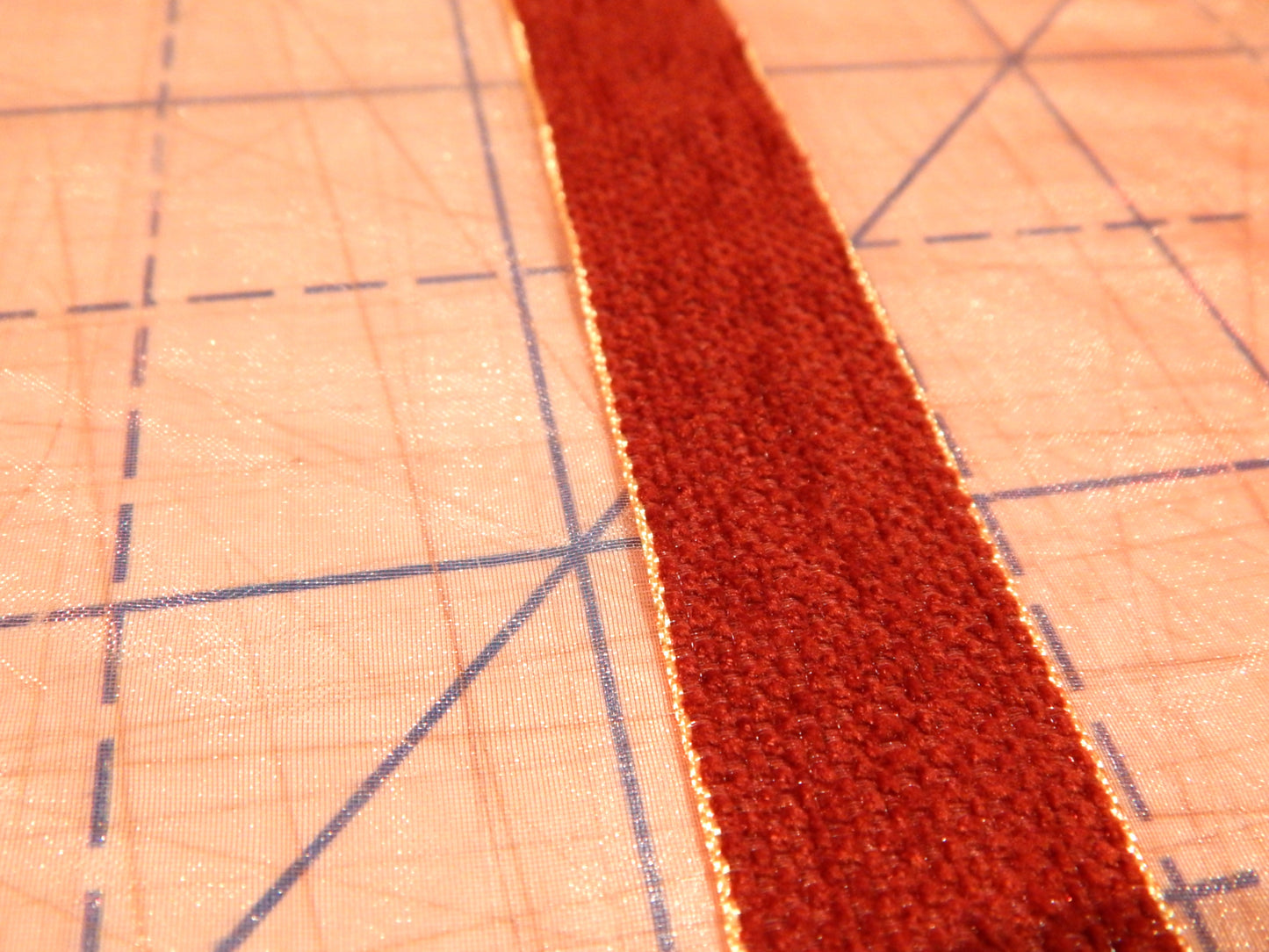 Red Velvet Stripe Organza - 114"