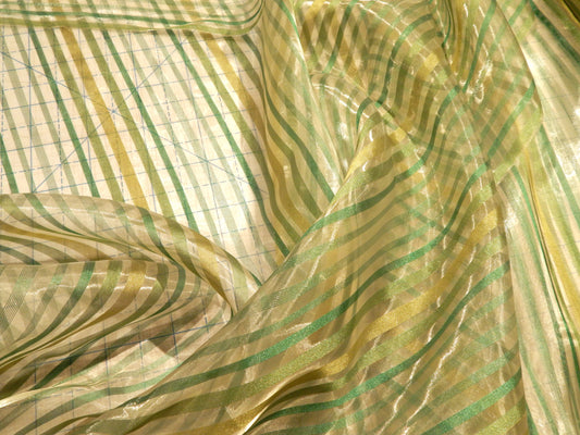 Green Multi Stripes Organza - 114"