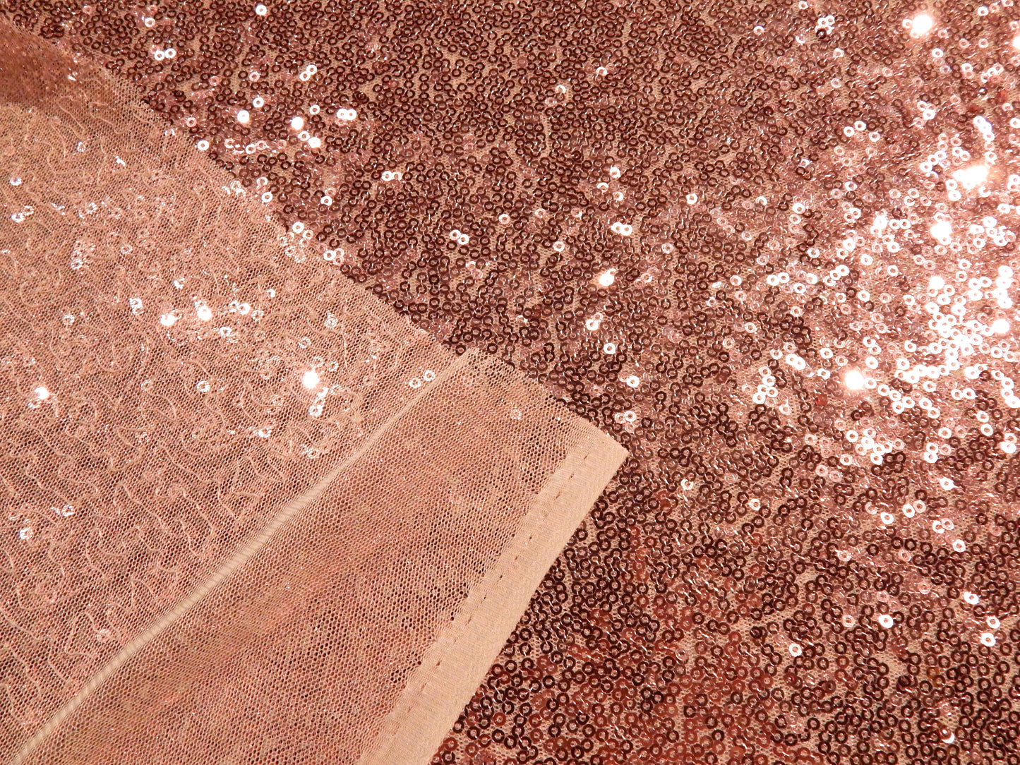 Mauve Pink Party Sequins on Mesh