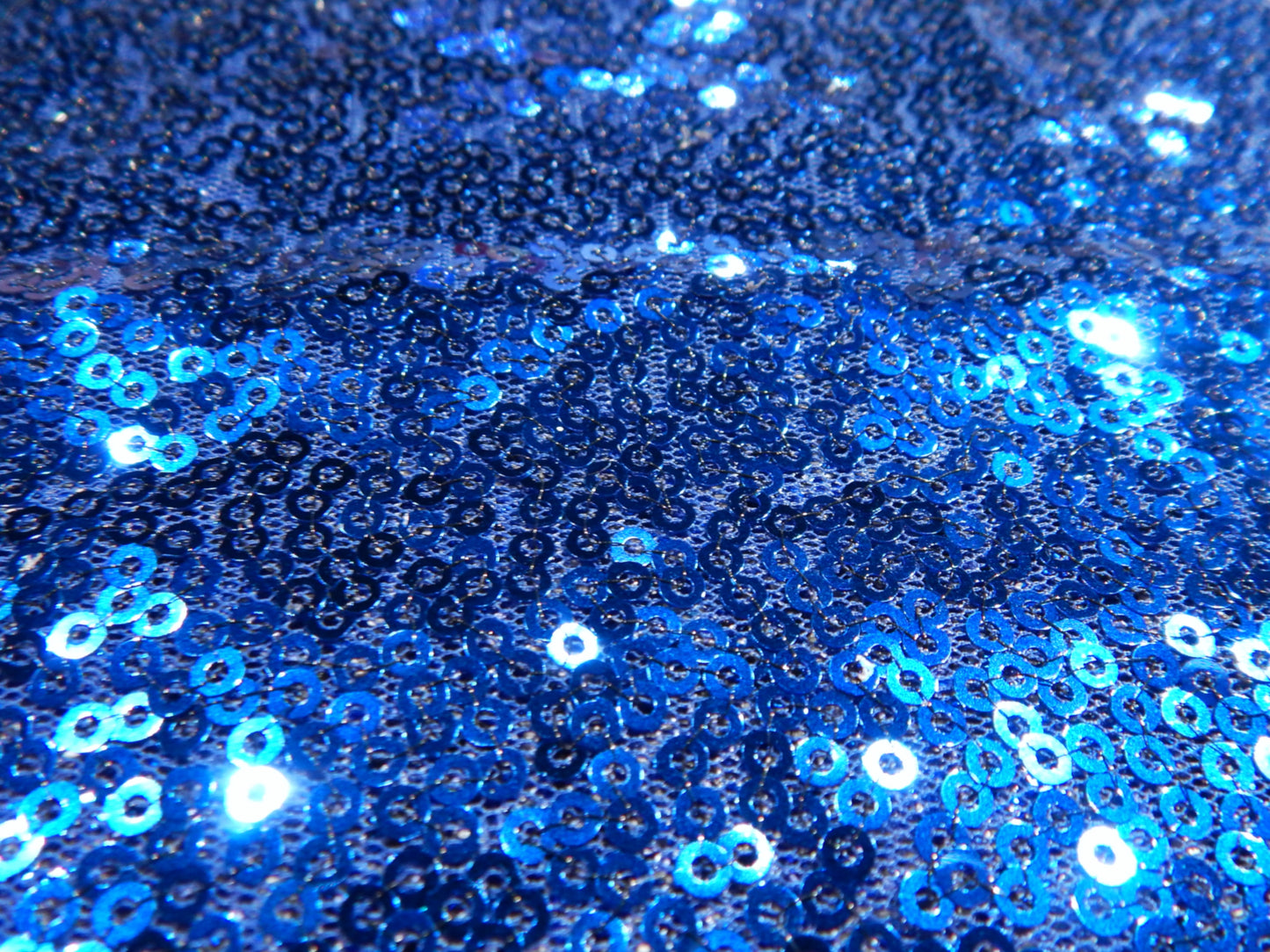 Cobalt Blue Party Sequins on Mesh
