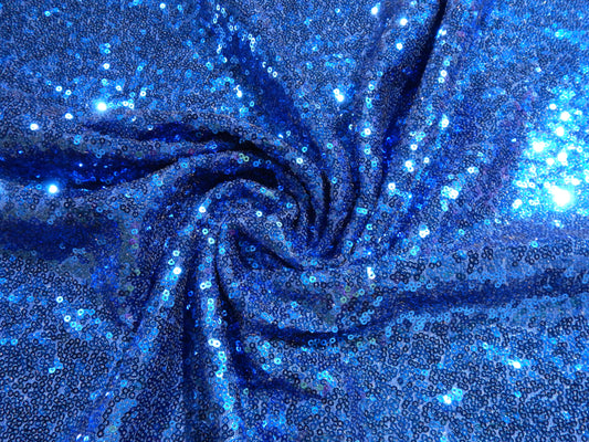 Cobalt Blue Party Sequins on Mesh