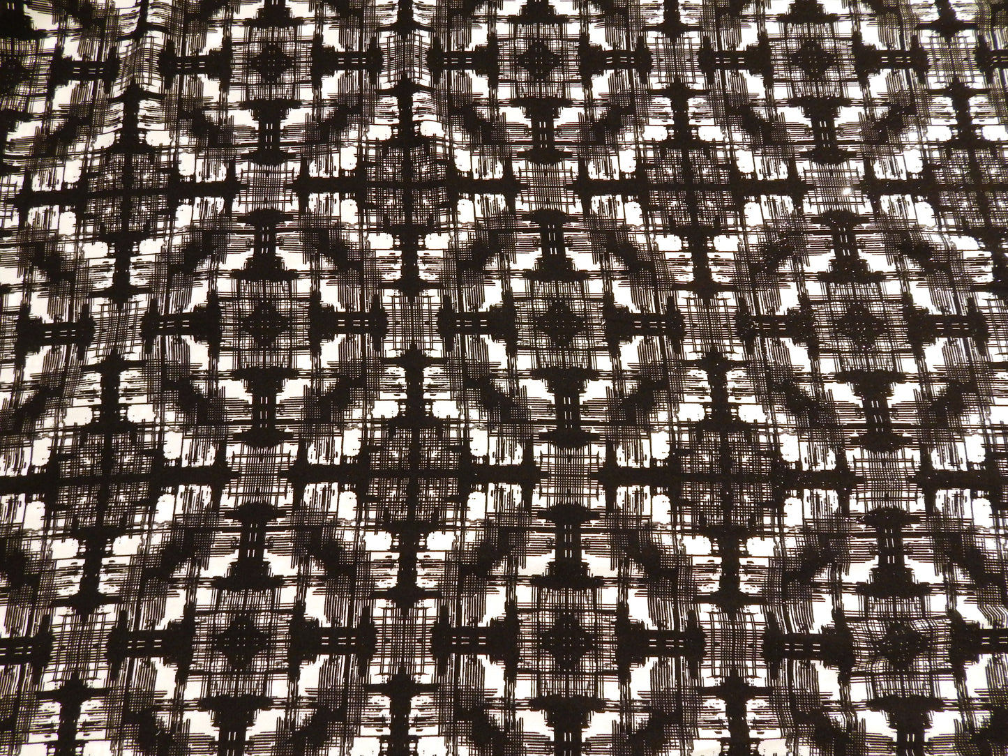 Black and White Hashed Satin