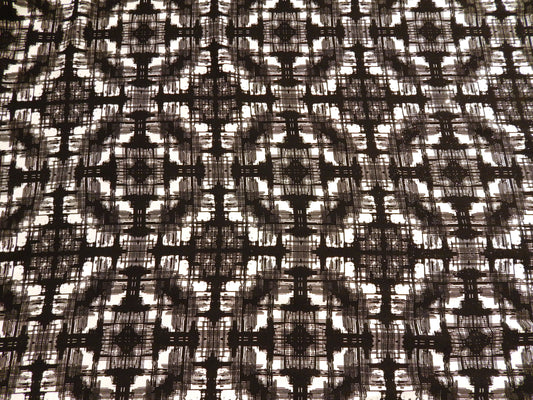 Black and White Hashed Satin