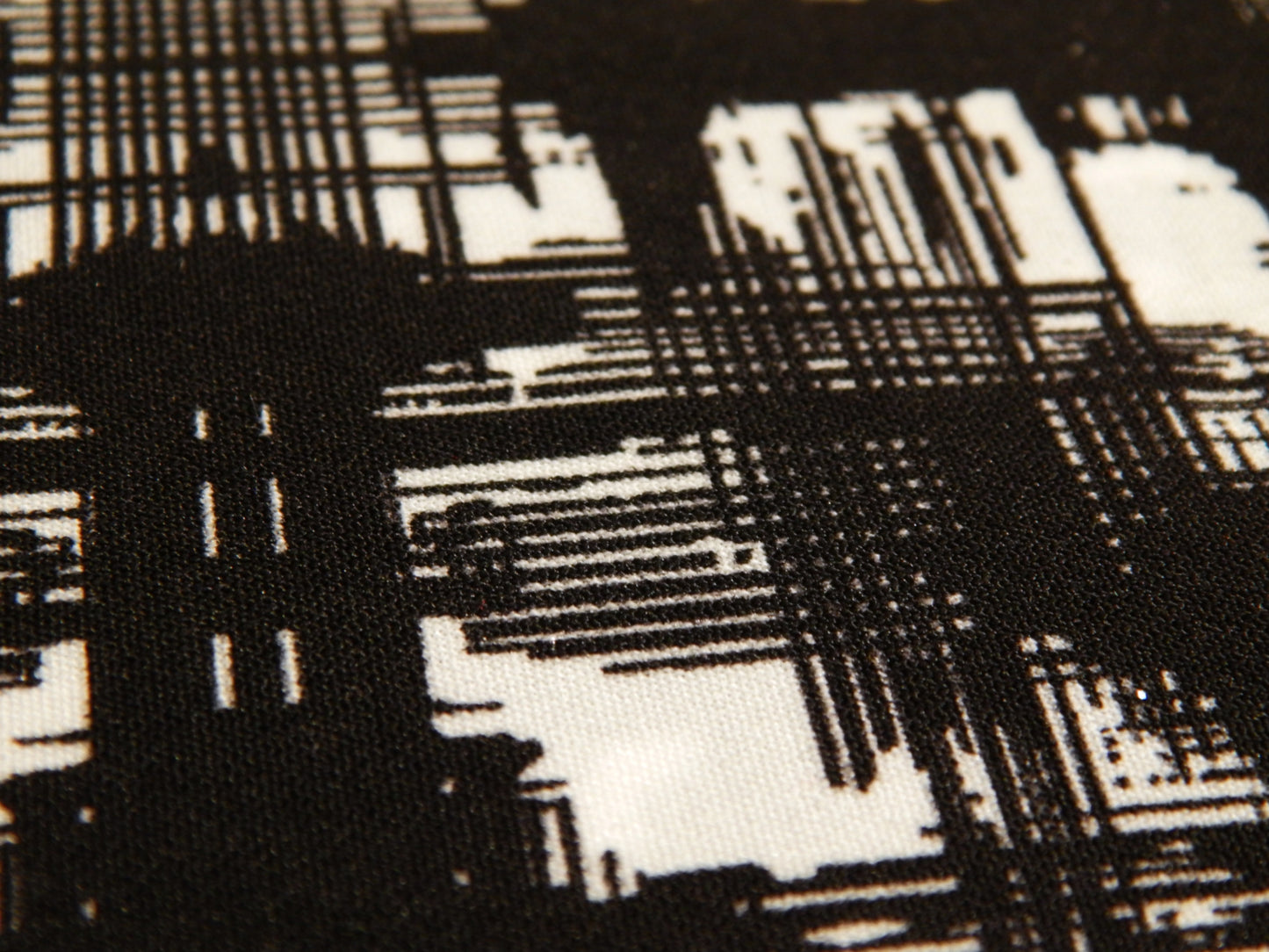 Black and White Hashed Satin