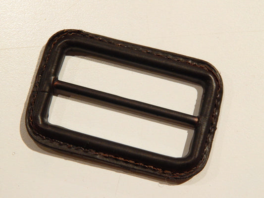 dark brown leather coat slide buckle real leather