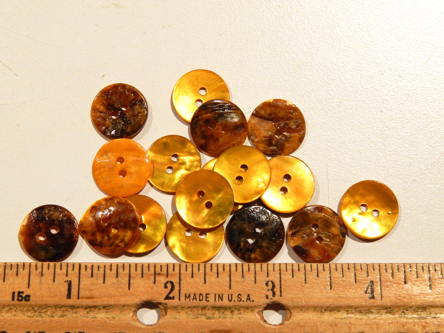 Orange Agoya Shell Buttons
