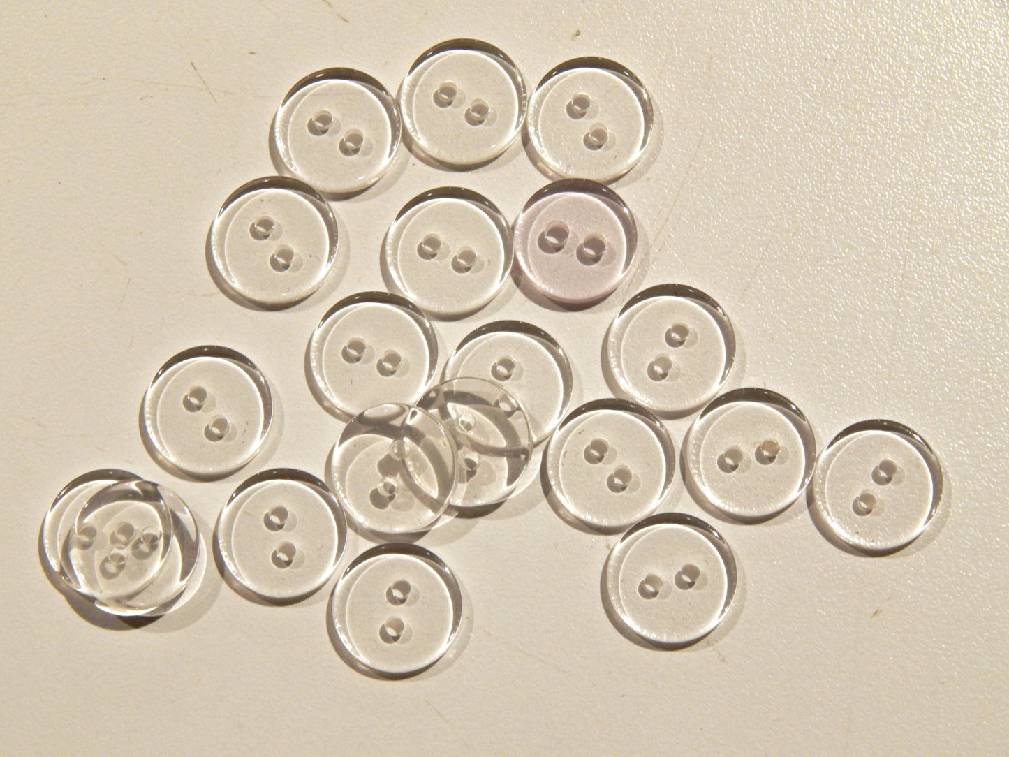 clear 1/2" plastic buttons