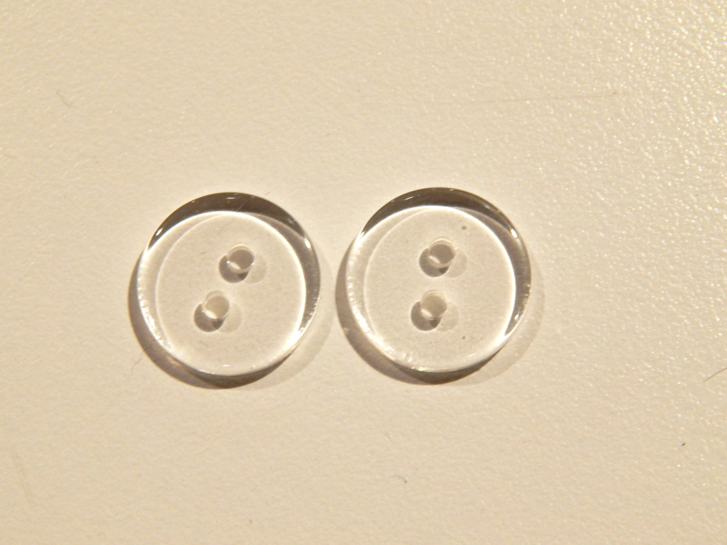 Clear Plastic Two Hole Button - 1/2"
