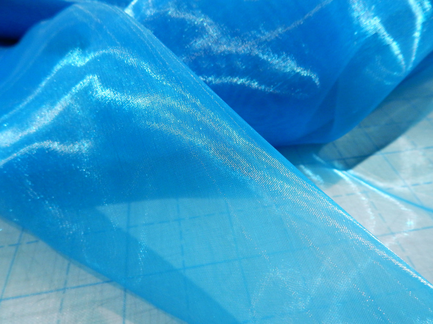 Electric Blue Mirror Organza