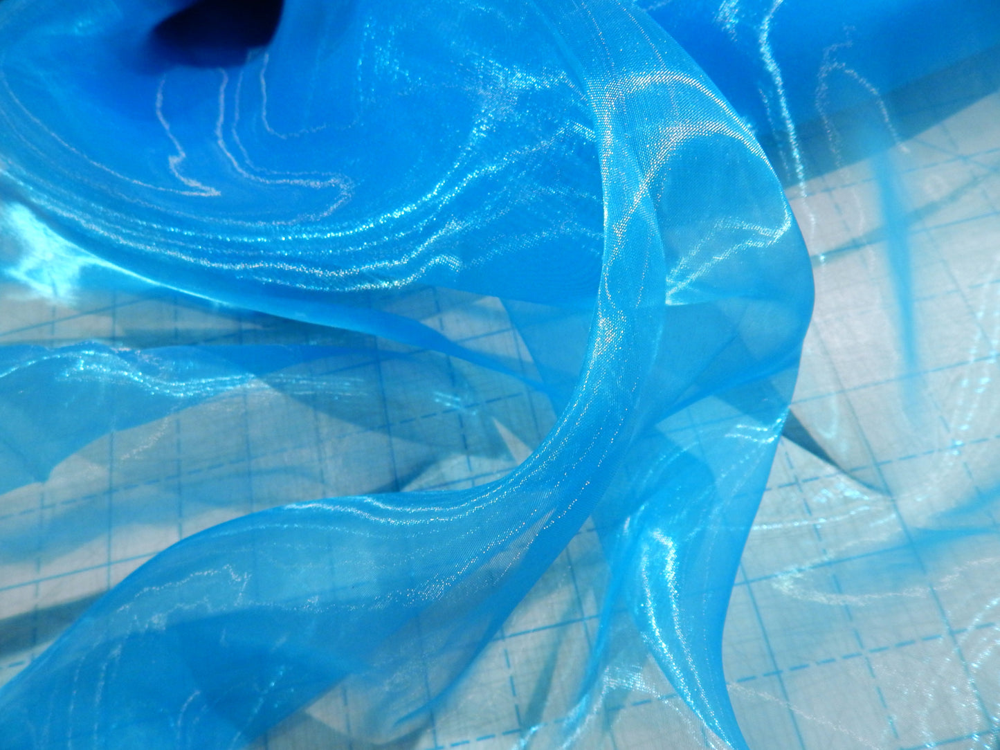 Electric Blue Mirror Organza