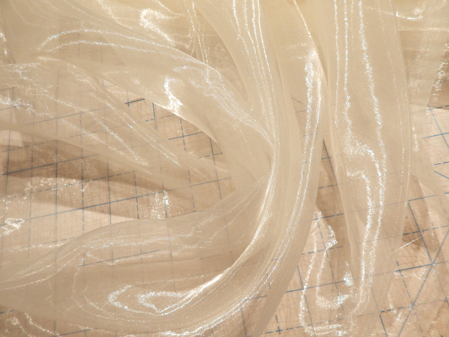 Ivory Mirror Organza