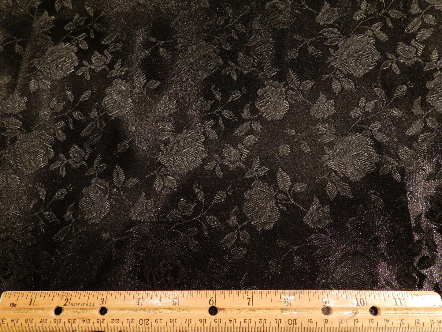 Black Rose Satin Jacquard