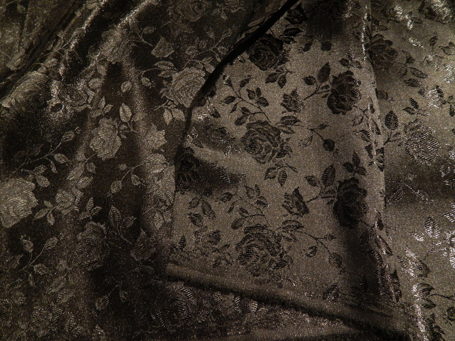 Black Rose Satin Jacquard