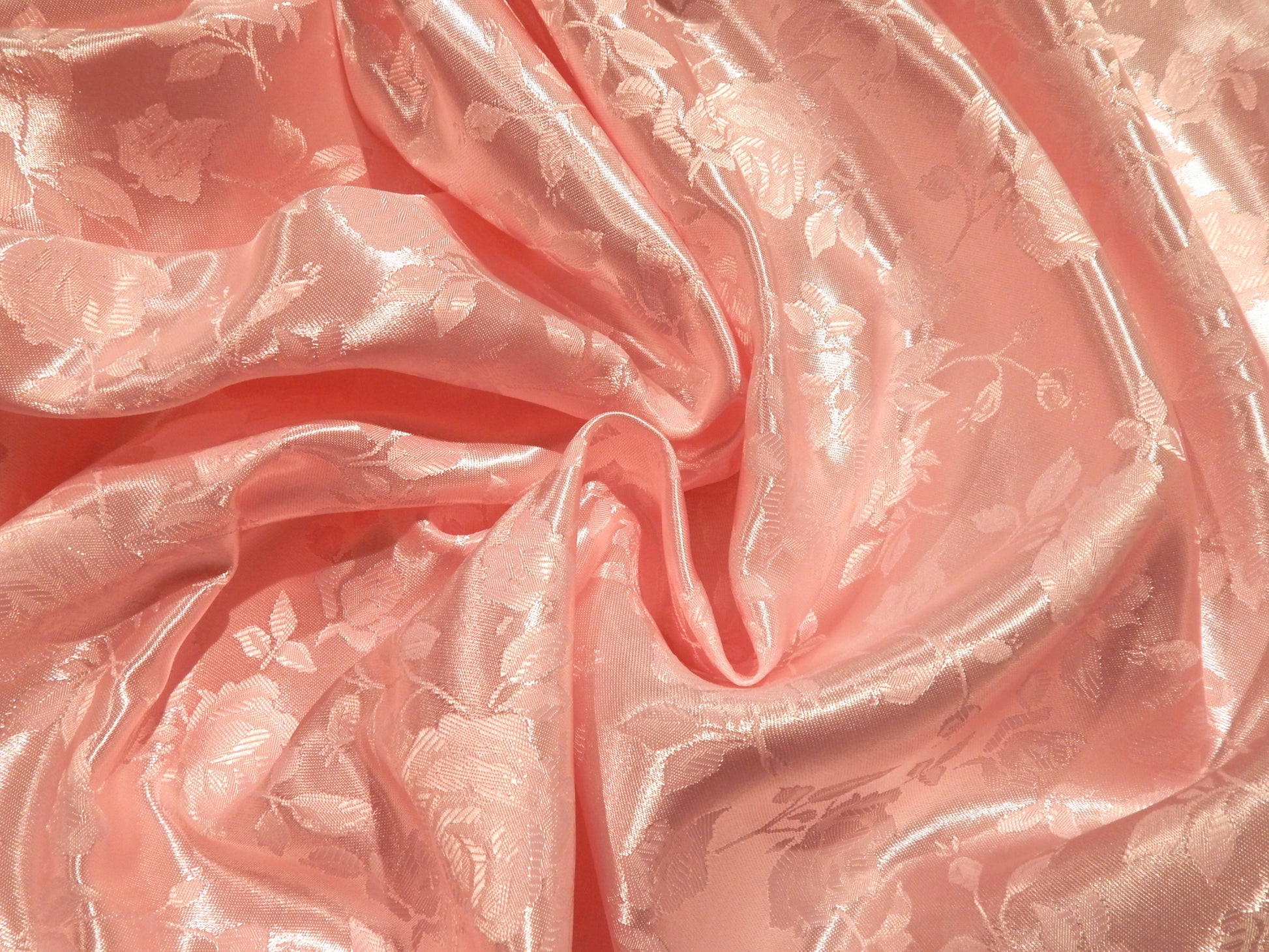 light pink rose jacquard satin fabric for prom dresses