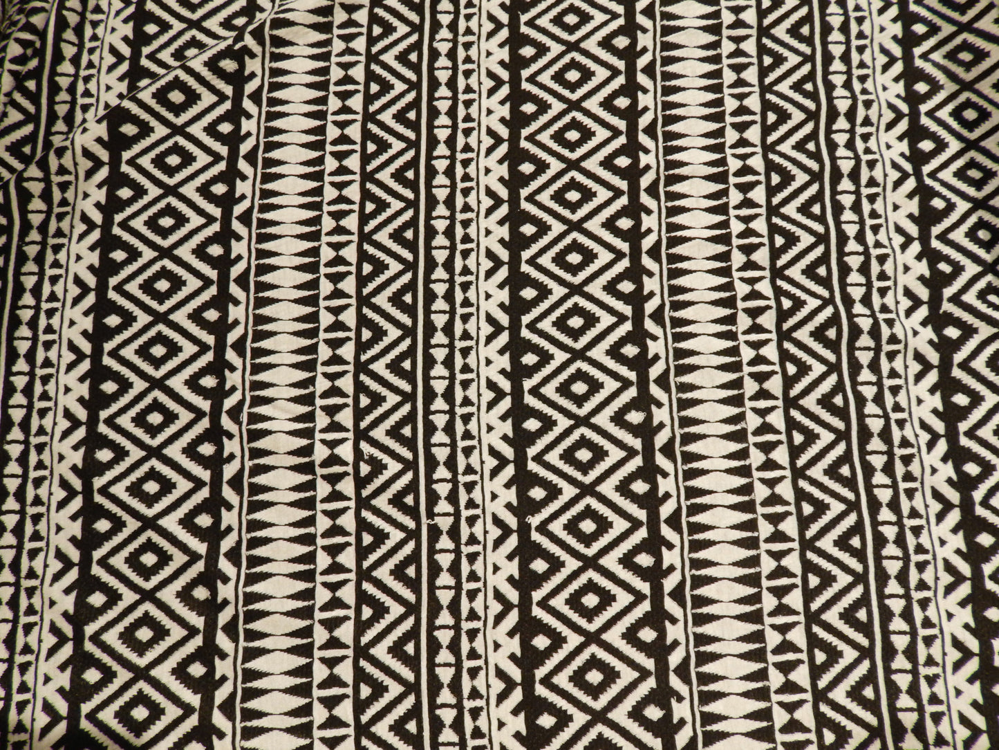 Black and White Geo Stripe Double Knit