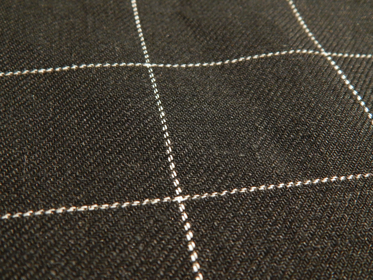 Black and White Windowpane Linen Gaberdine