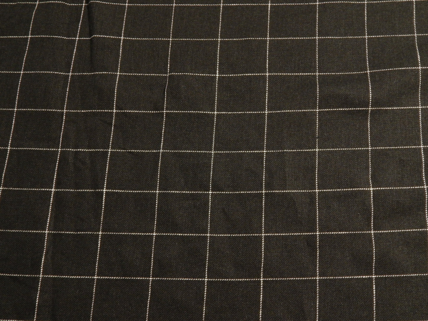 Black and White Windowpane Linen Gaberdine