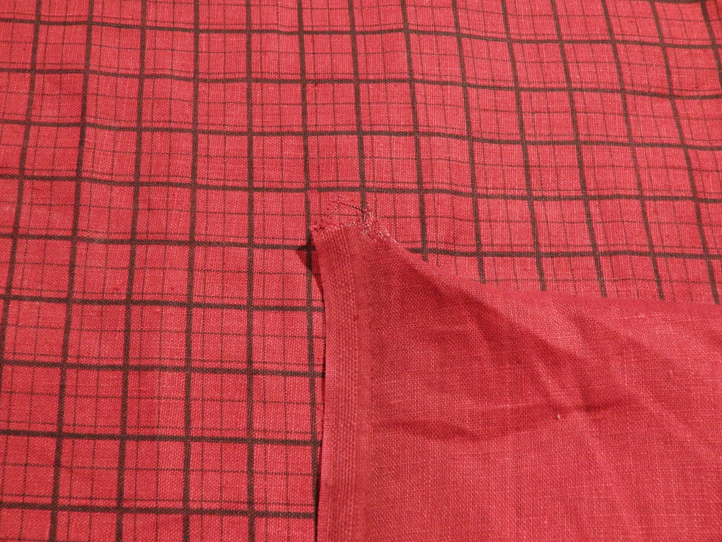 Red and Black Plaid Linen