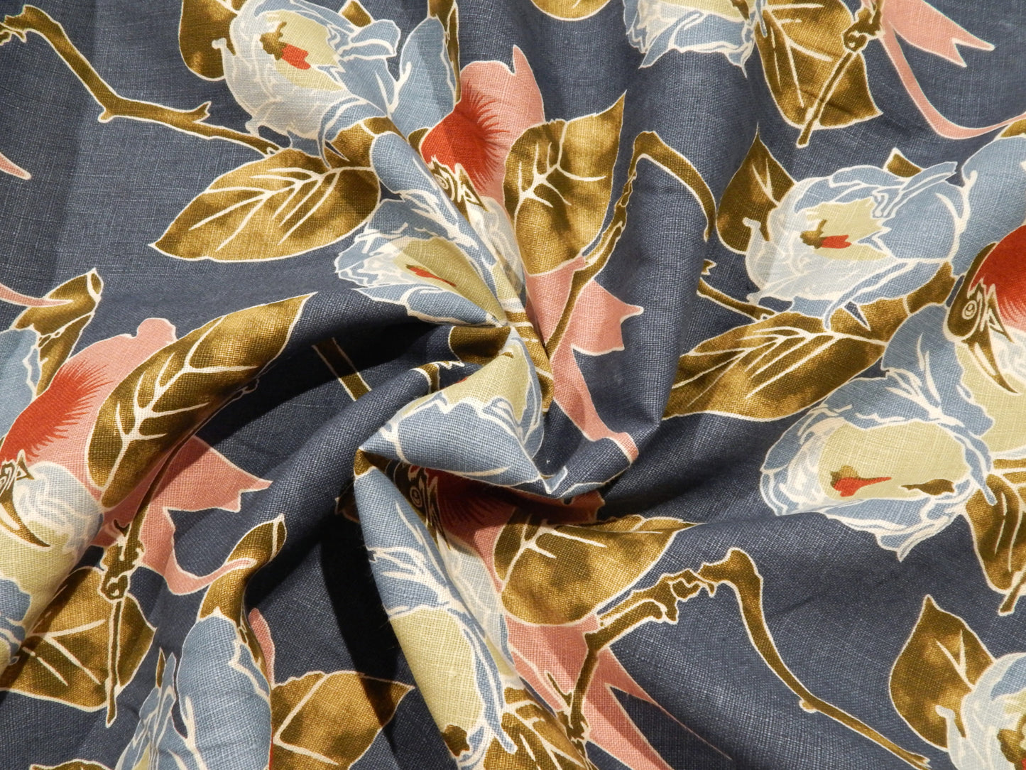 Blue & Cherry Floral Linen