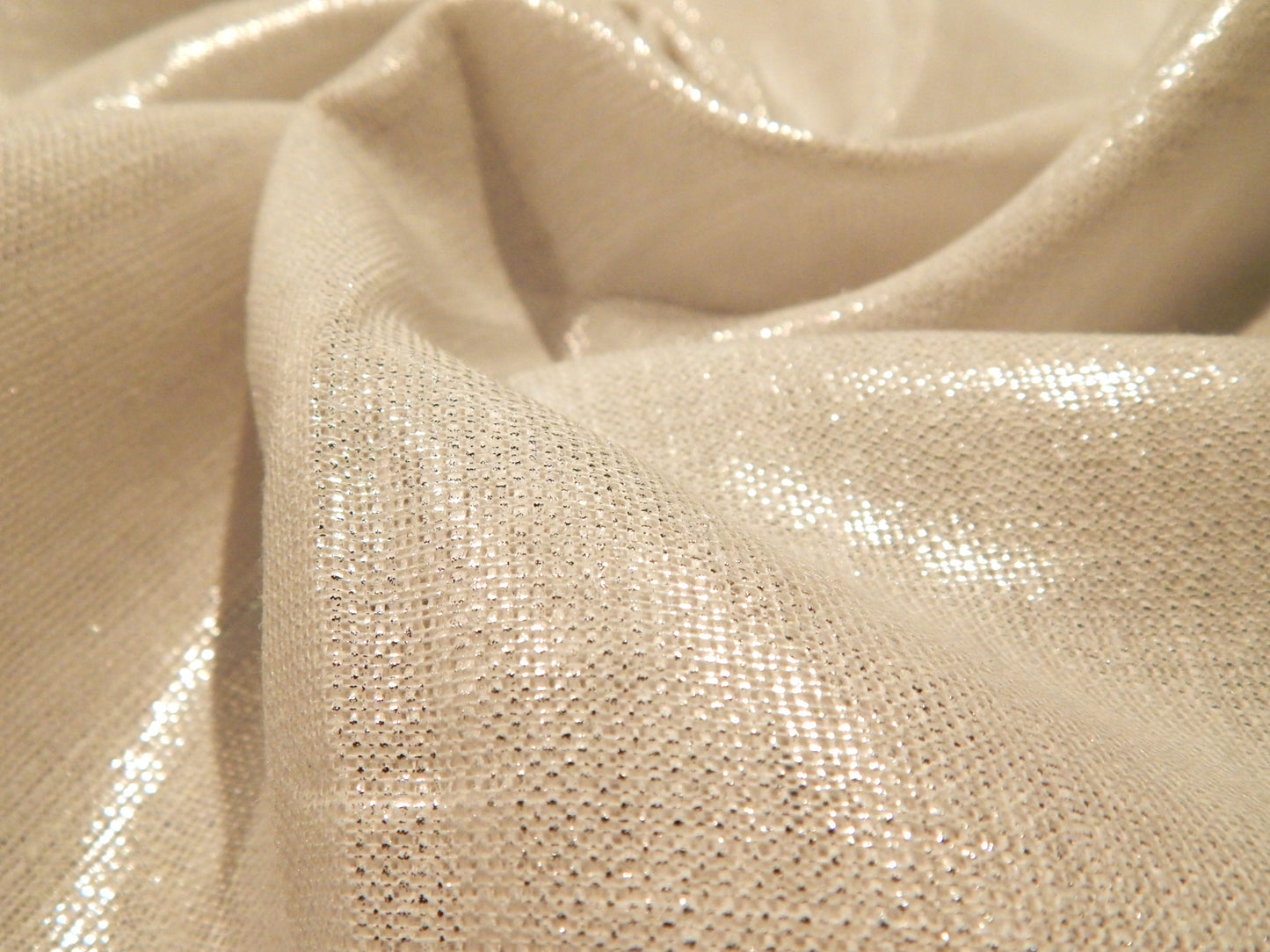 White and Metallic Silver Linen