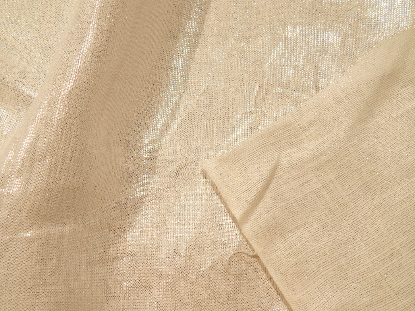 White and Metallic Silver Linen