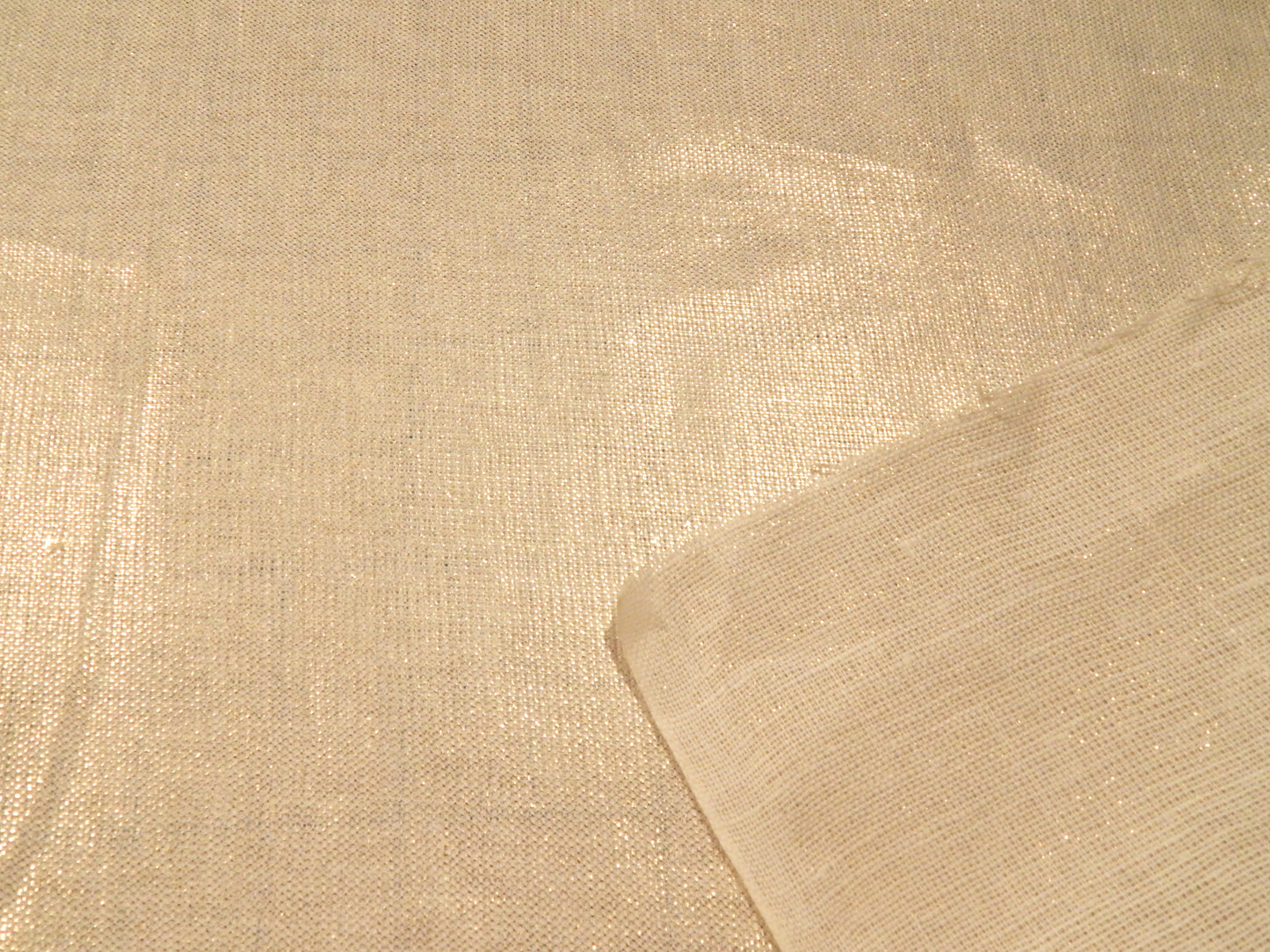 White and Metallic Gold Linen