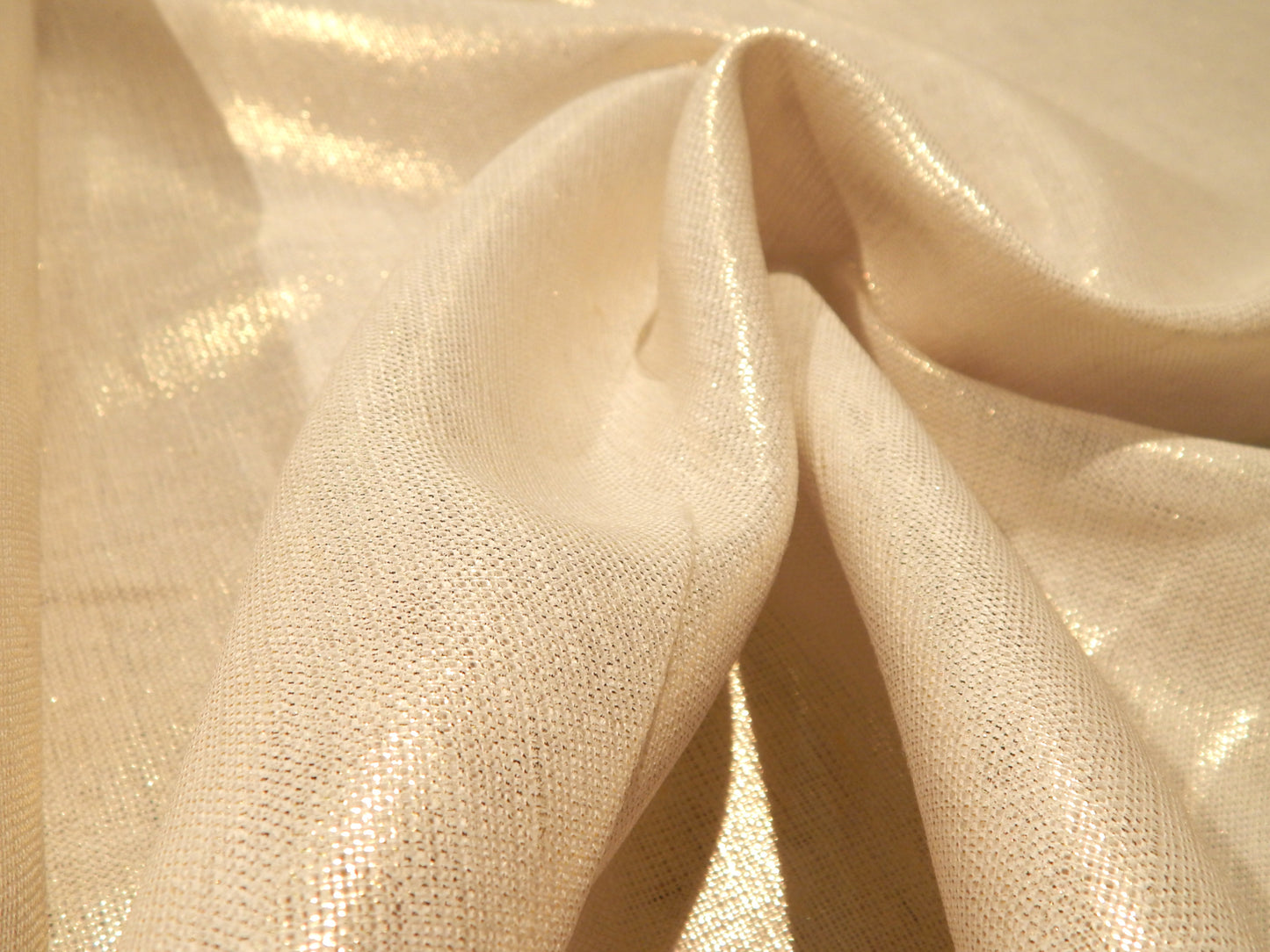 White and Metallic Gold Linen