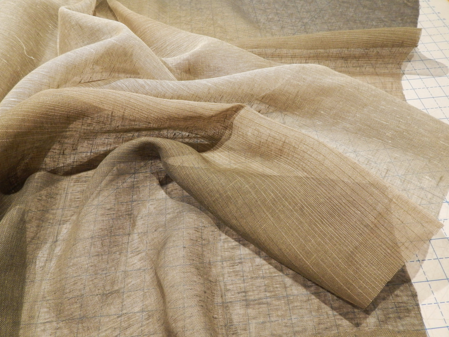 Grey and Olive Ombre Linen Gauze