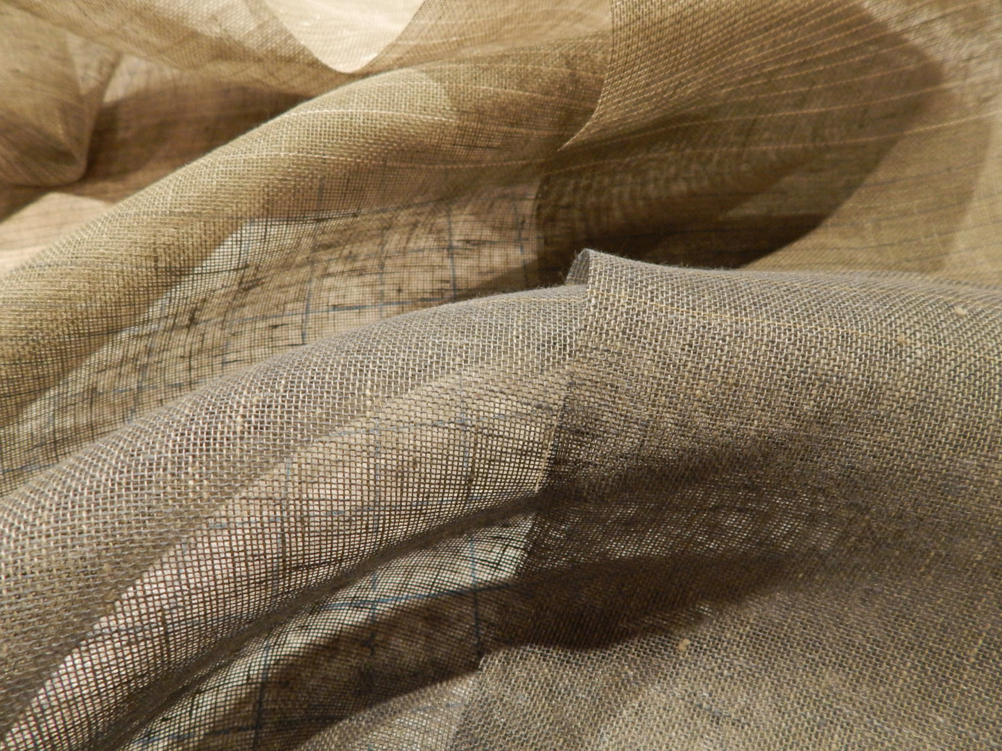 Grey and Olive Ombre Linen Gauze