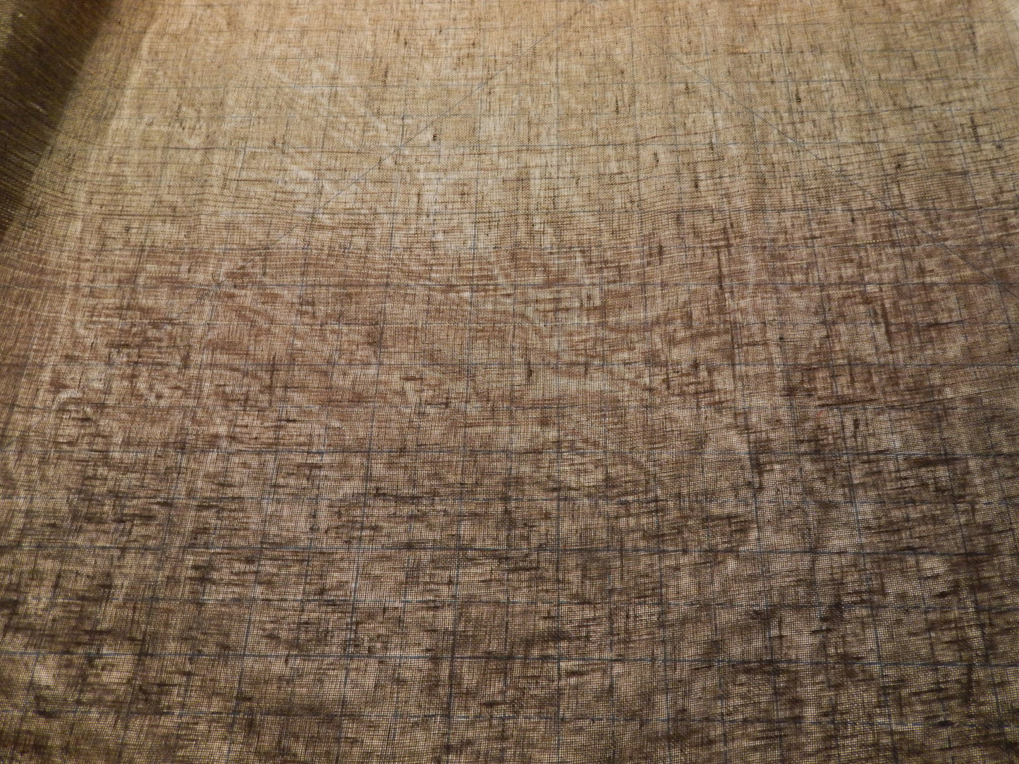 Black and Brown Ombre Linen Gauze