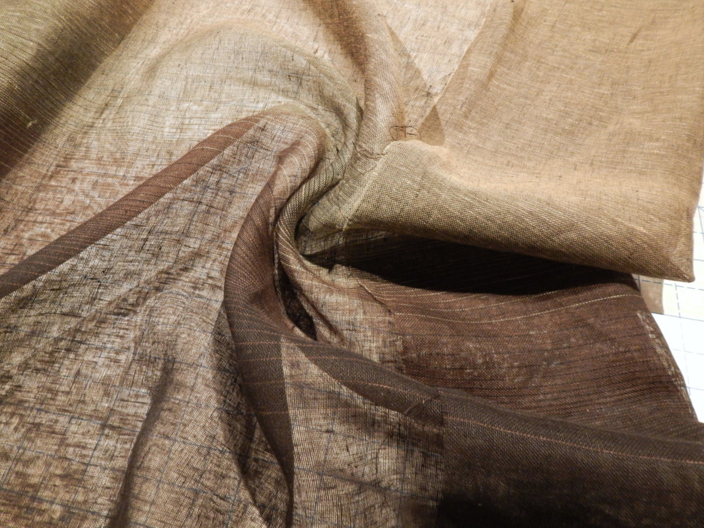 Black and Brown Ombre Linen Gauze