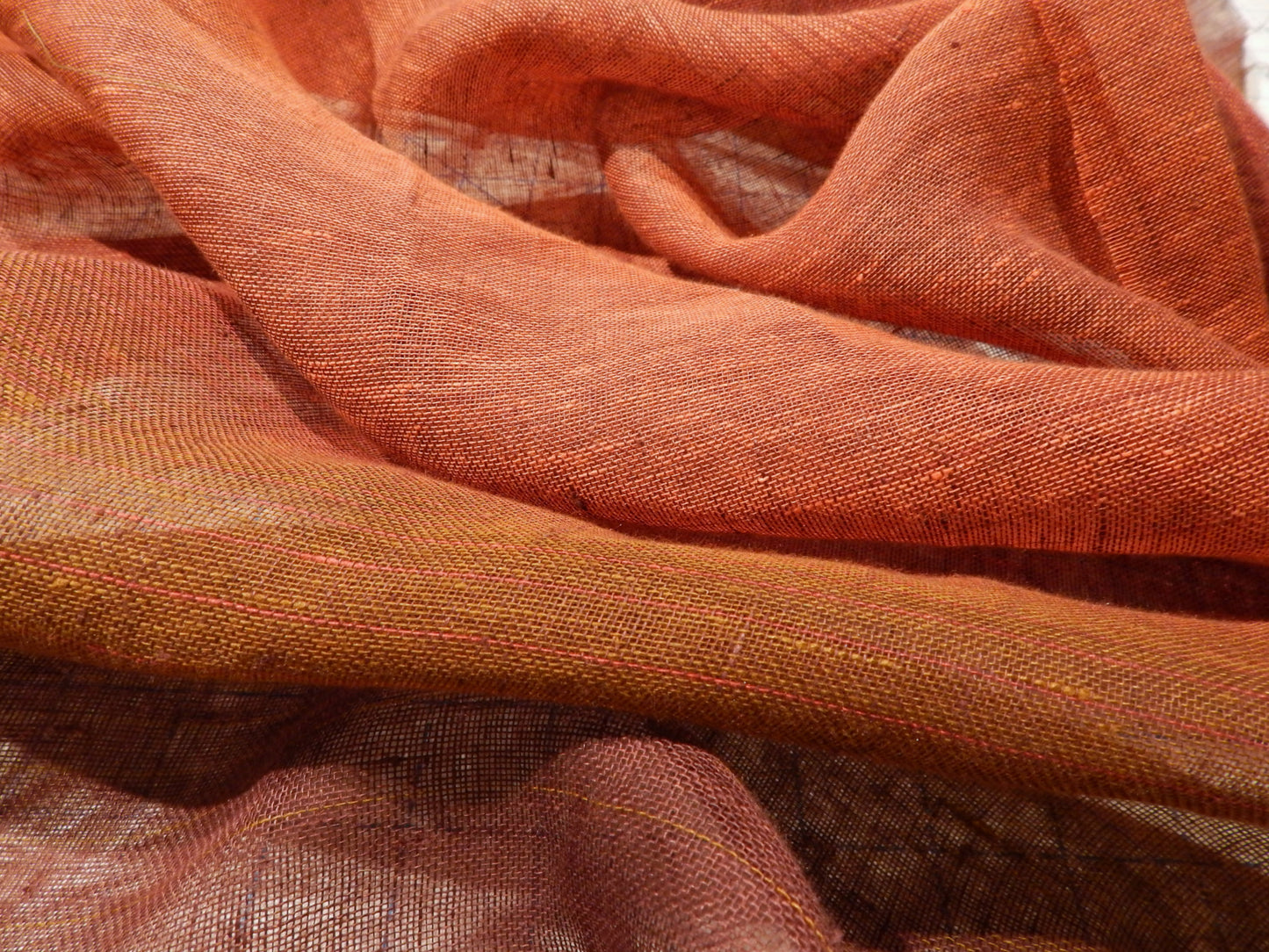 Maroon Ombre Linen Gauze