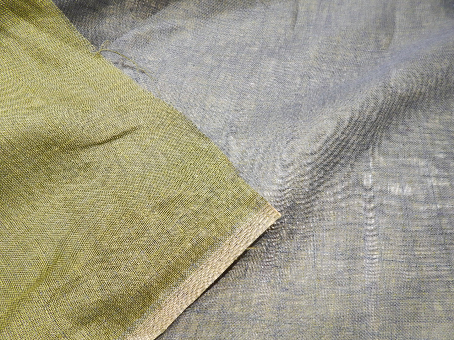 Two Faced Blue/Green Linen Gauze
