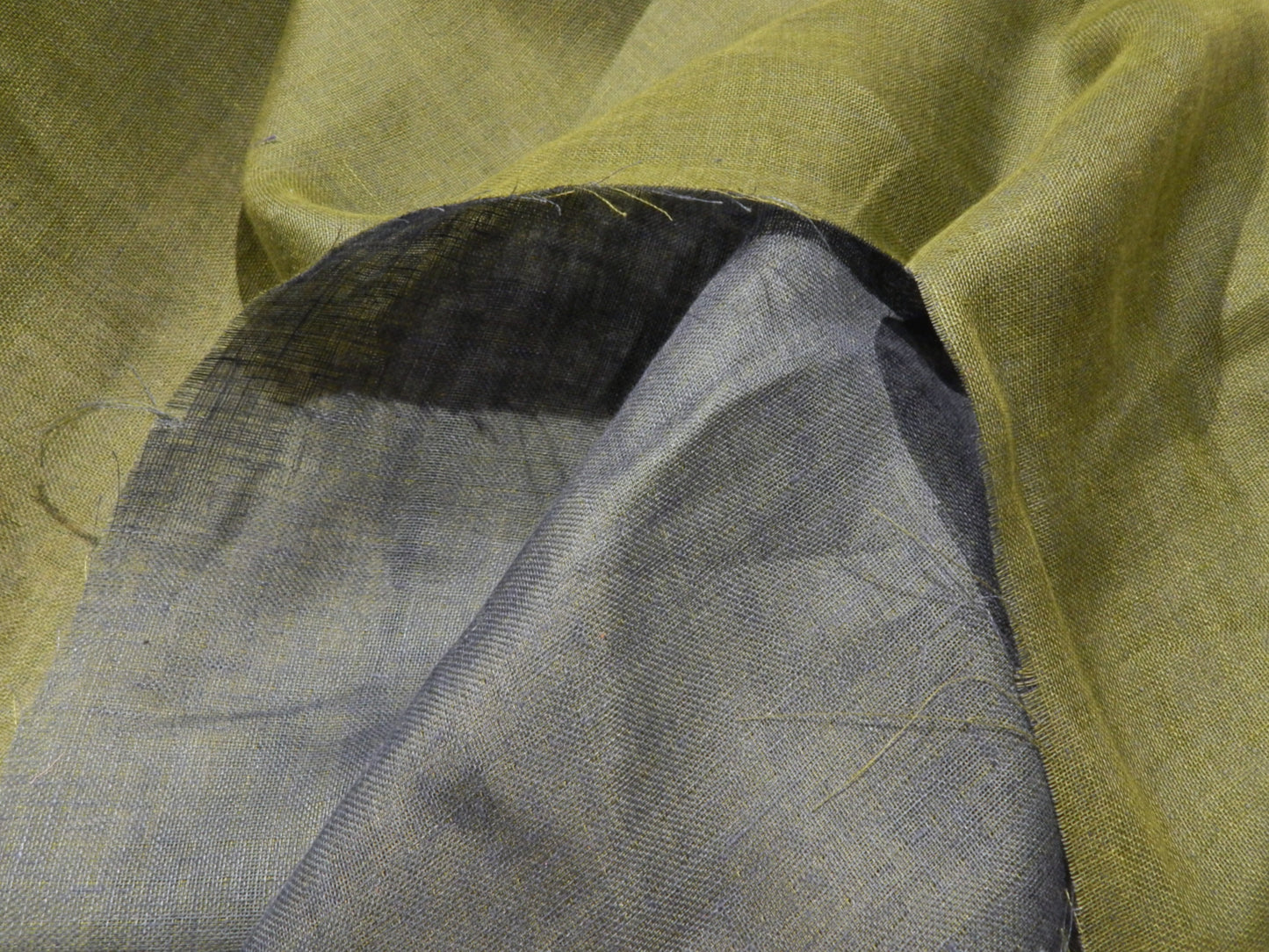 Two Faced Blue/Green Linen Gauze