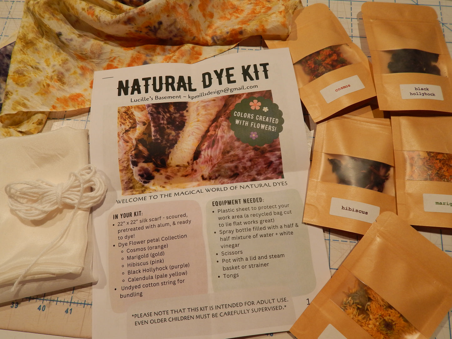 Silk Bandana Natural Dye Kit by Lucille's Basement