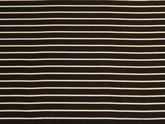 Black and White Stripe Rayon Challis