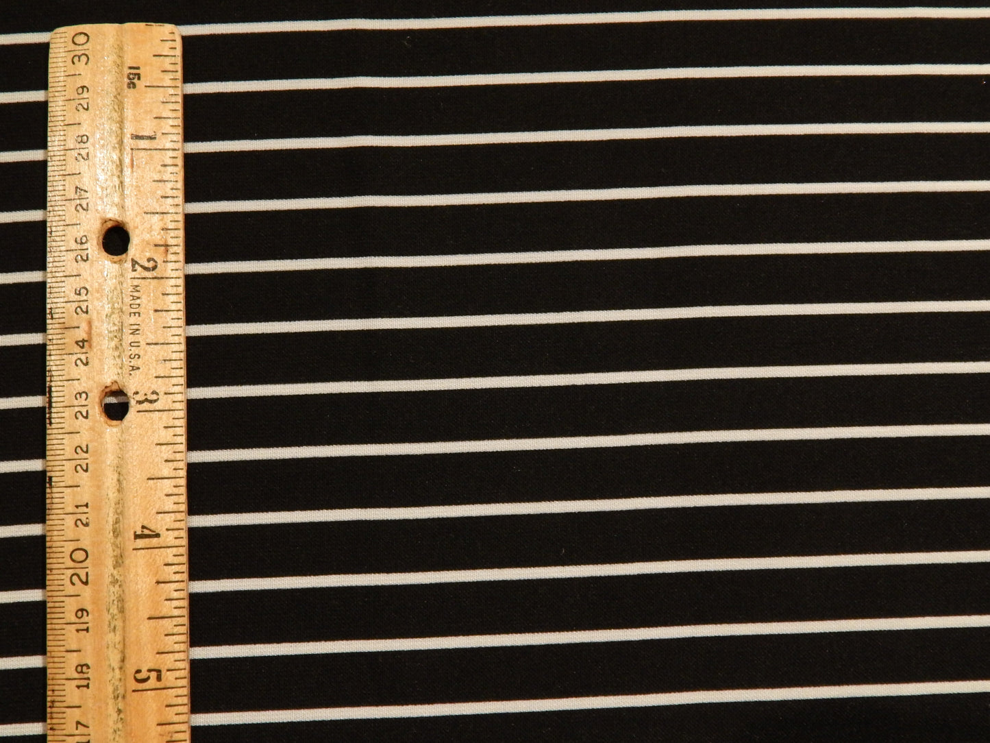 Black and White Stripe Rayon Challis