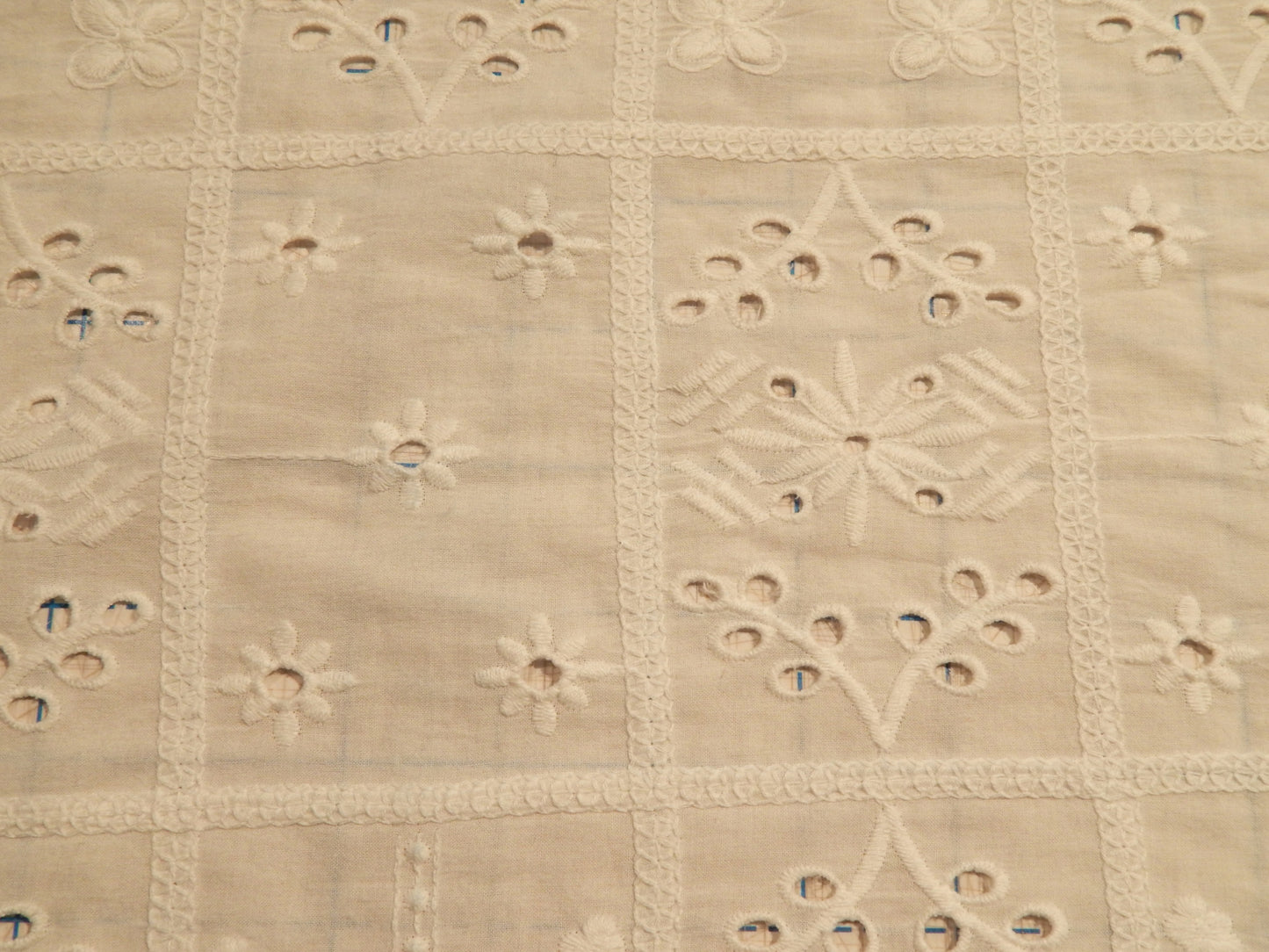 White Flower Patchwork Cotton Eyelet - Telio