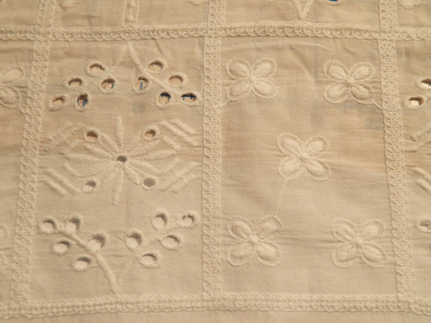 White Flower Patchwork Cotton Eyelet - Telio