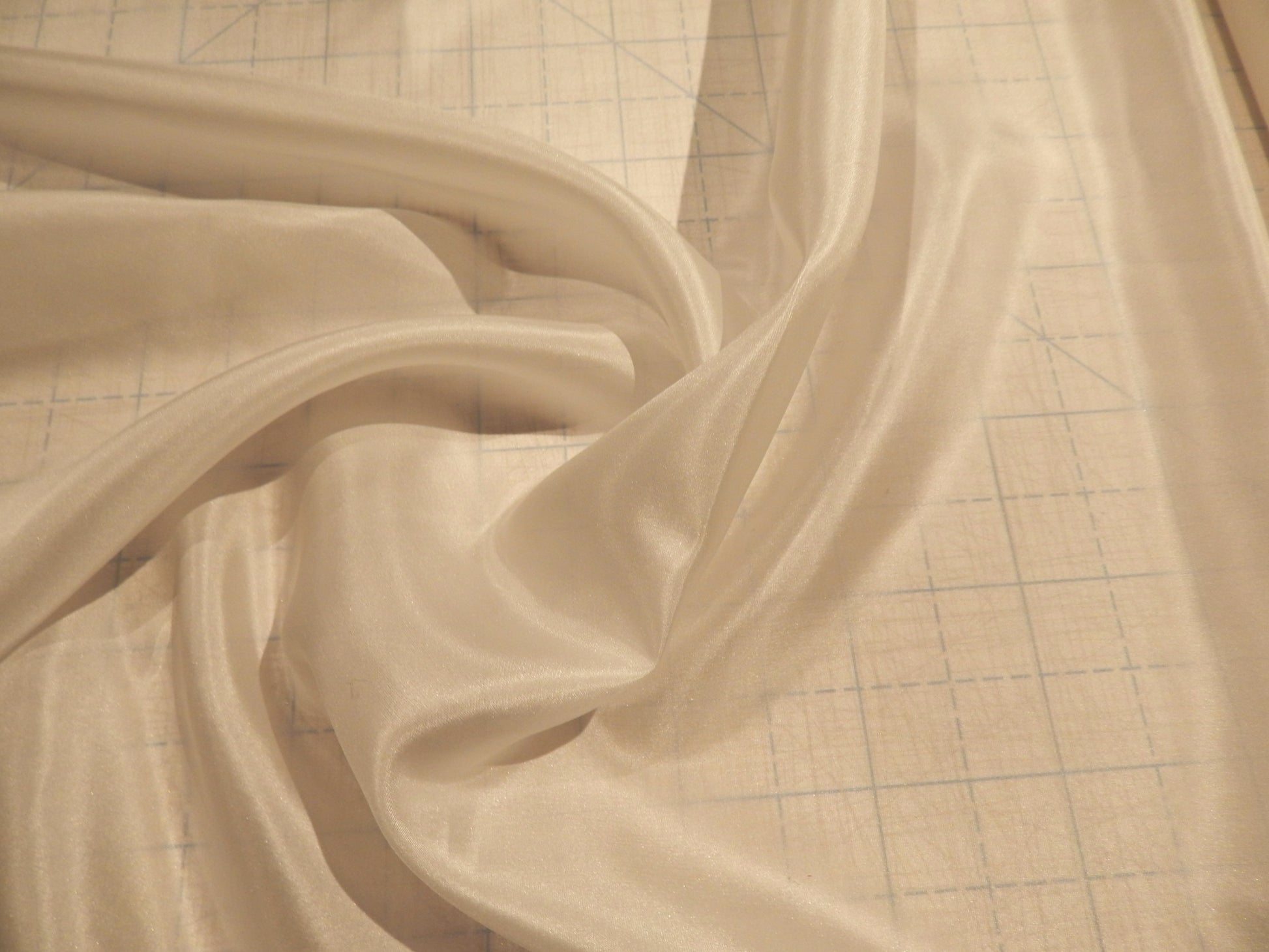 white 100% silk habotai deadstock silk fabric