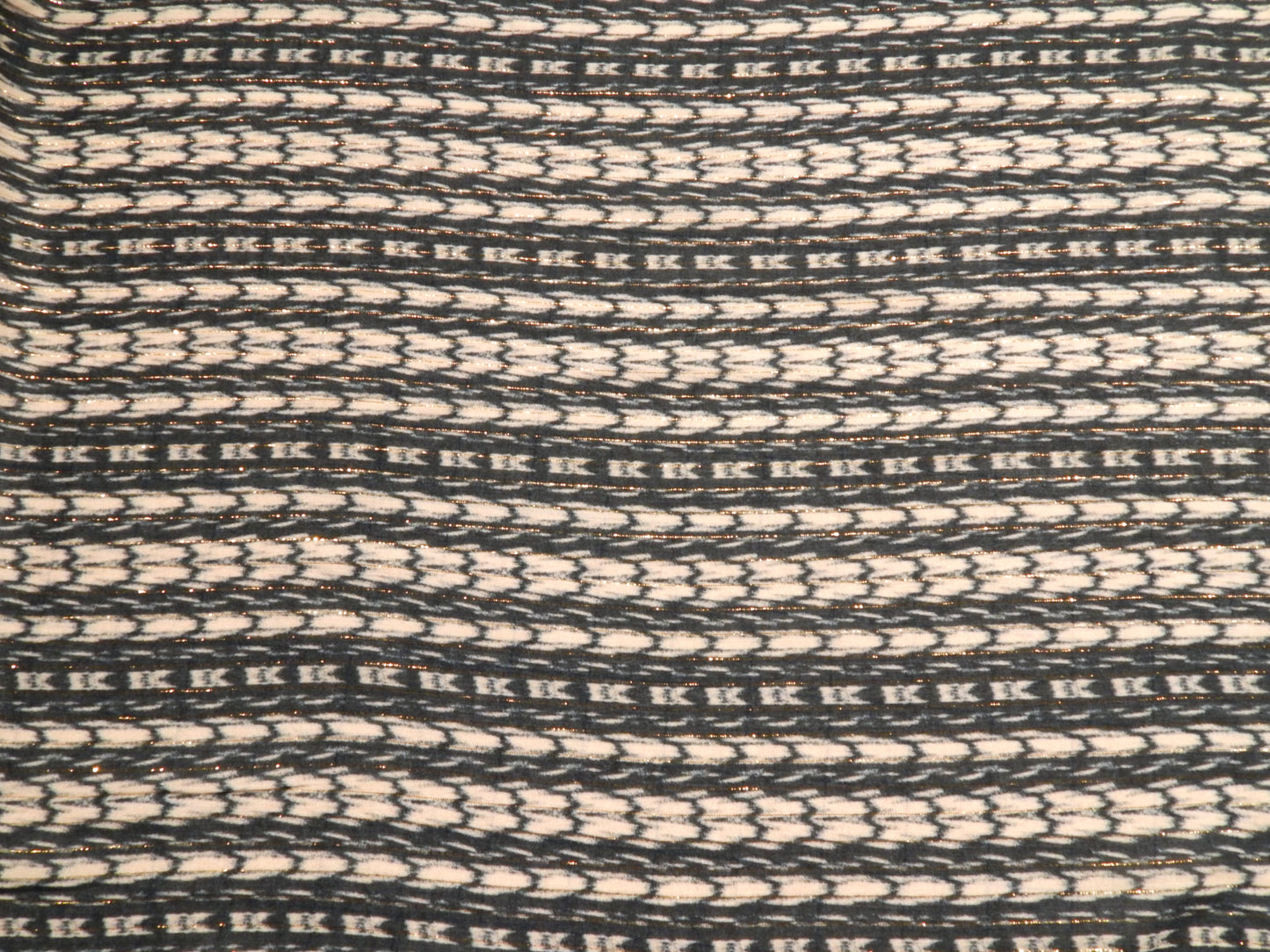 Blue and Gold Boho Stripe Rayon Chiffon