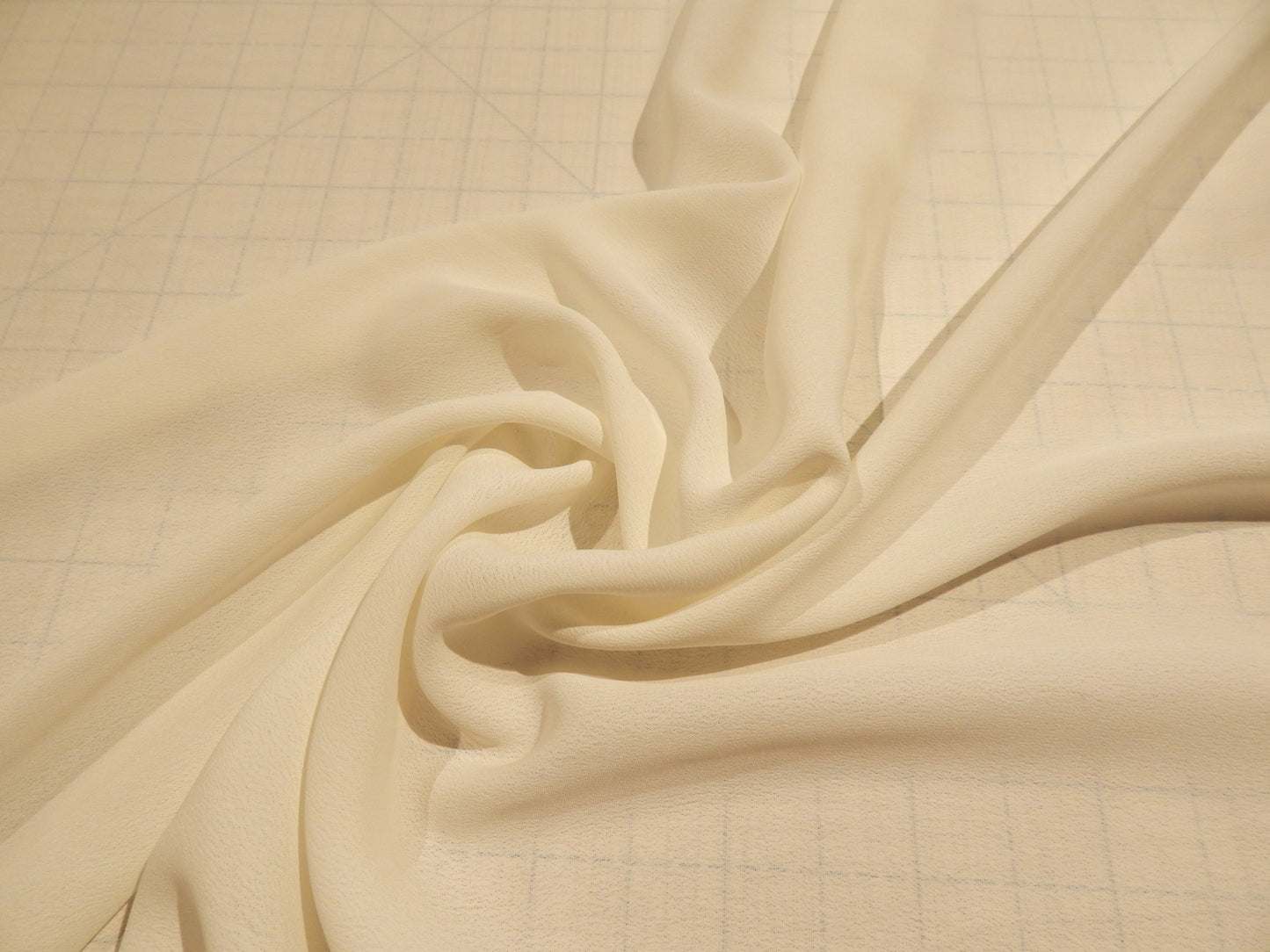 off white ivory rayon blend crepe deadstock fabric