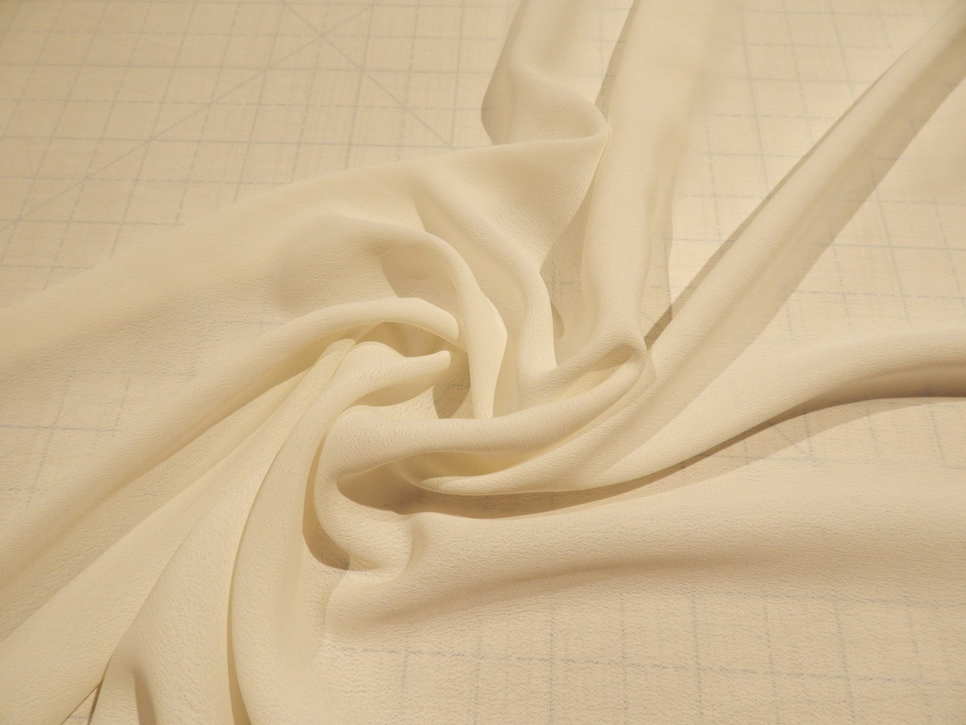 off white ivory rayon blend crepe deadstock fabric