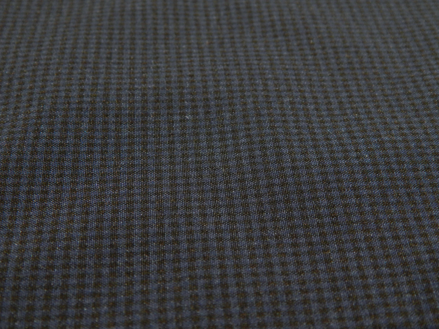 Italian Black and Navy Mini Houndstooth Wool & Nylon Shirting