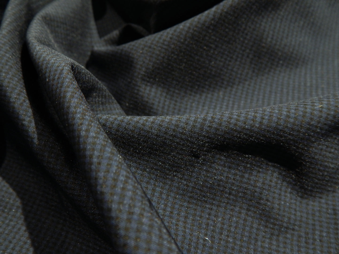 navy and black mini houndstooth wool and nylon blend suiting italian fabric